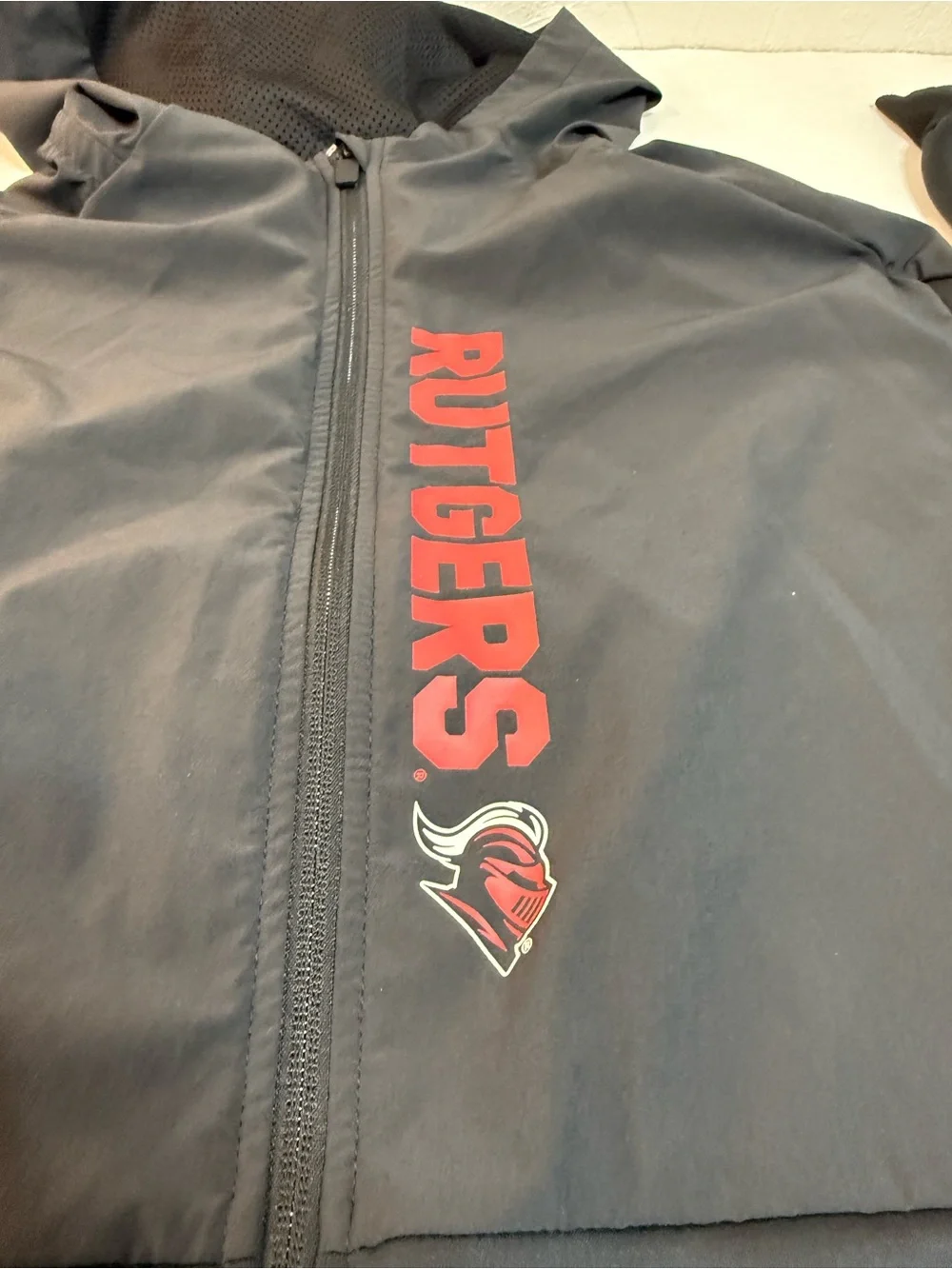 Adidas Rutgers Scarlet Knights Full Zip Hooded Jacket Men’s L Black NCAA